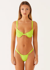 Airlie Scrunch Bikini Bottoms - Sunny Lime