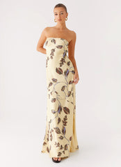 Alisa Strapless Maxi Dress - Buttercream Bliss