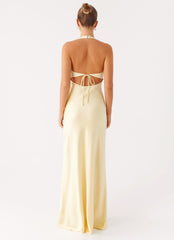 Ambre Mesh Panel Maxi Dress - Yellow
