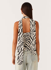 Anais Scraf Top - Zebra