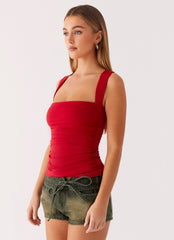 Aria Top - Merlot Red
