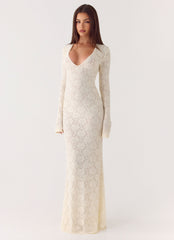 Astoria Long Sleeve Maxi Dress - Ivory