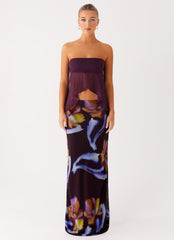 Barbados Maxi Skirt - Dark Floral