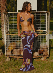 Barbados Maxi Skirt - Dark Floral