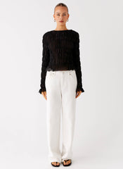 Bella Long Sleeve Top - Black