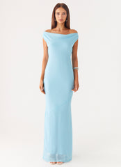 Brittany Chiffon Maxi Dress - Turquoise