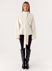 City Light Tie Waist Trench Jacket - Ivory