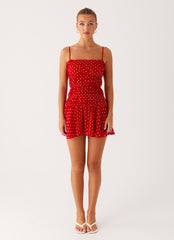 Cynlee Mini Dress - Red Polka Dot