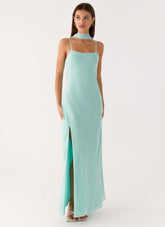 Eternelle Square Neck Maxi Dress - Teal