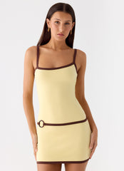 Felicia Asymmetrical Mini Dress - Yellow