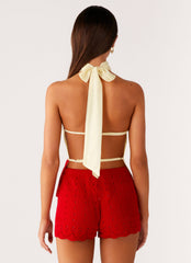Felicity Halter Top - Scarlet Floral