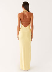 Fiesta Halter Maxi Dress - Sunny Yellow
