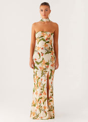 Gali Strapless Maxi Dress - Floral Print
