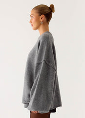 Jack Oversized Knit Sweater - Grey
