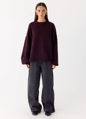 Jack Oversized Knit Sweater - Plum