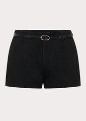 Katie Suede Mini Shorts - Black