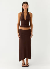 Kerrie Hanky Midi Skirt - Chocolate