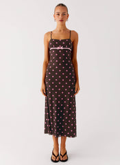 Latto Midi Dress - Chocolate Strawberry Dot