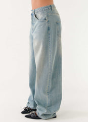 Maxwell Baggy Denim Jeans - Washed Blue