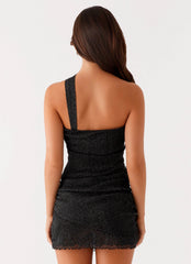 Misty Mesh Mini Dress - Black