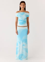 Moka Maxi Skirt - Blooming Blue