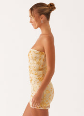 Moorey Beaded Mini Dress - Yellow
