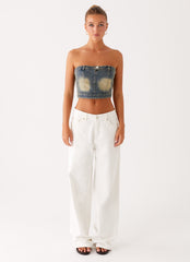 Not Like Us Denim Top - Vintage
