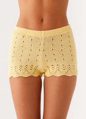 Oakley Low Rise Mini Shorts - Yellow