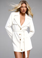 Safia Blazer Mini Dress - White