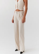 Heatwave Linen Pants - Oatmeal