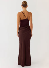 Pristin Cupro Maxi Dress - Cool Chocolate