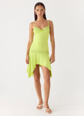 Queen Card Mini Dress - Lime
