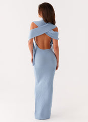 Raine Knit Maxi Dress - Blue
