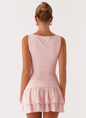 Rhiannon Frill Mini Dress - Pink