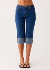 Saylor Denim Capri Jeans - Indigo