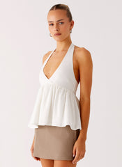 Sigala Cotton Halter Top - White