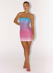 Step Closer Sequin Knit Mini Dress - Disco Ombre
