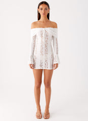 Syvanna Lace Mini Dress - White