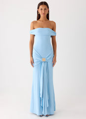 Vee Bardot Maxi Dress - Blue