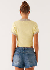 Walsh Knit Polo Top - Yellow