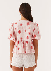 Western Wind Tie Top - Rose Leopard