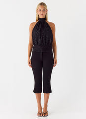 Willow Chiffon Top - Black Spot