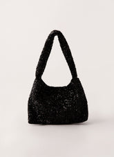 Zinzi Sequin Shoulder Bag - Black