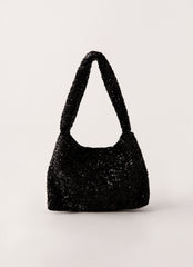 Zinzi Sequin Shoulder Bag - Black