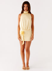 Birdie Halterneck Mini Dress - Yellow