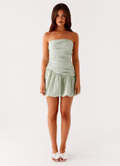 Floria Bubble Mini Dress - Sage