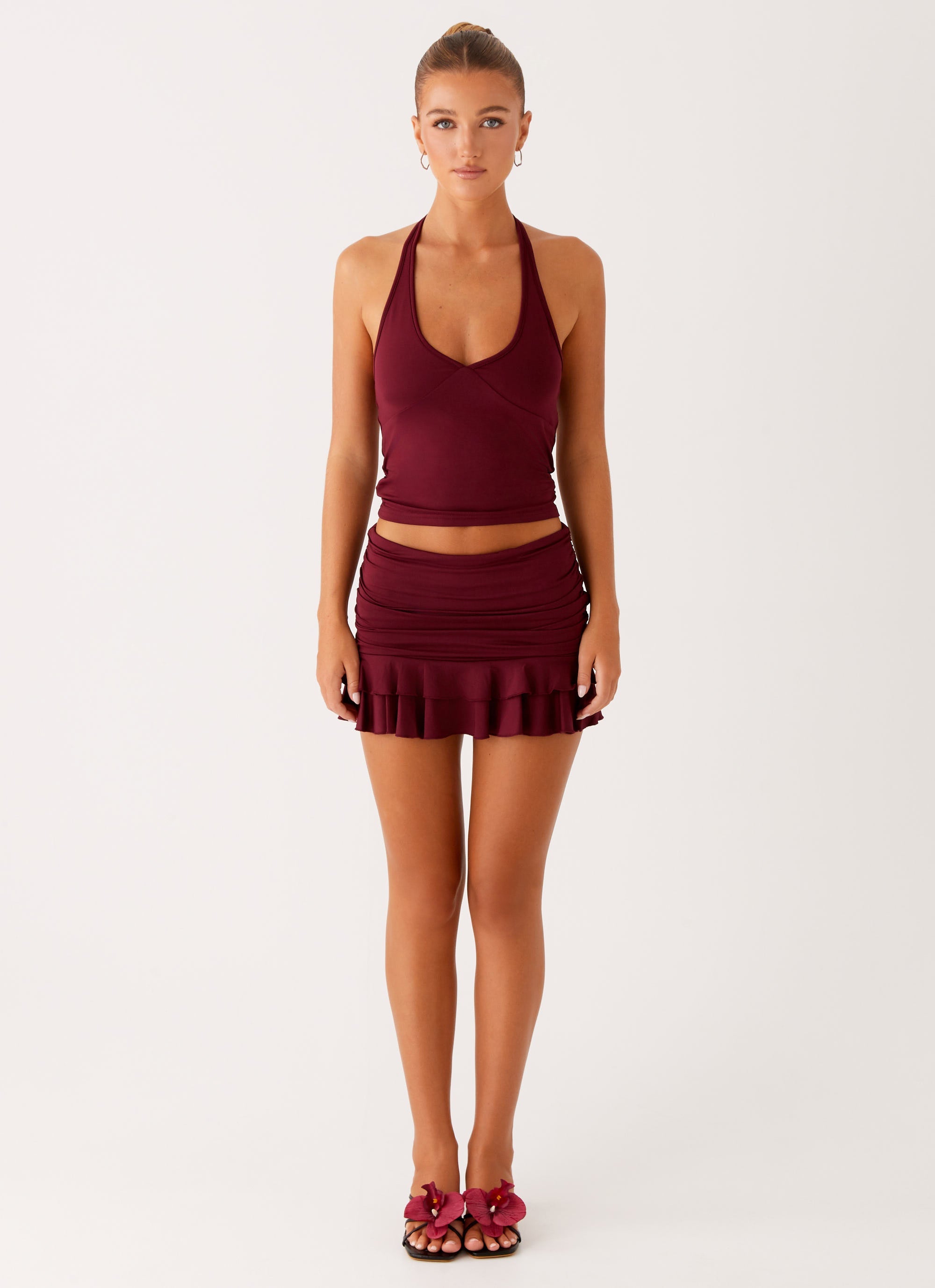 Bernie Mini Skirt - Raspberry Wine