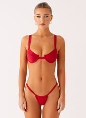 Airlie Scrunch Bikini Bottoms - Deep Red