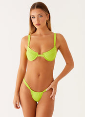Airlie Scrunch Bikini Bottoms - Sunny Lime