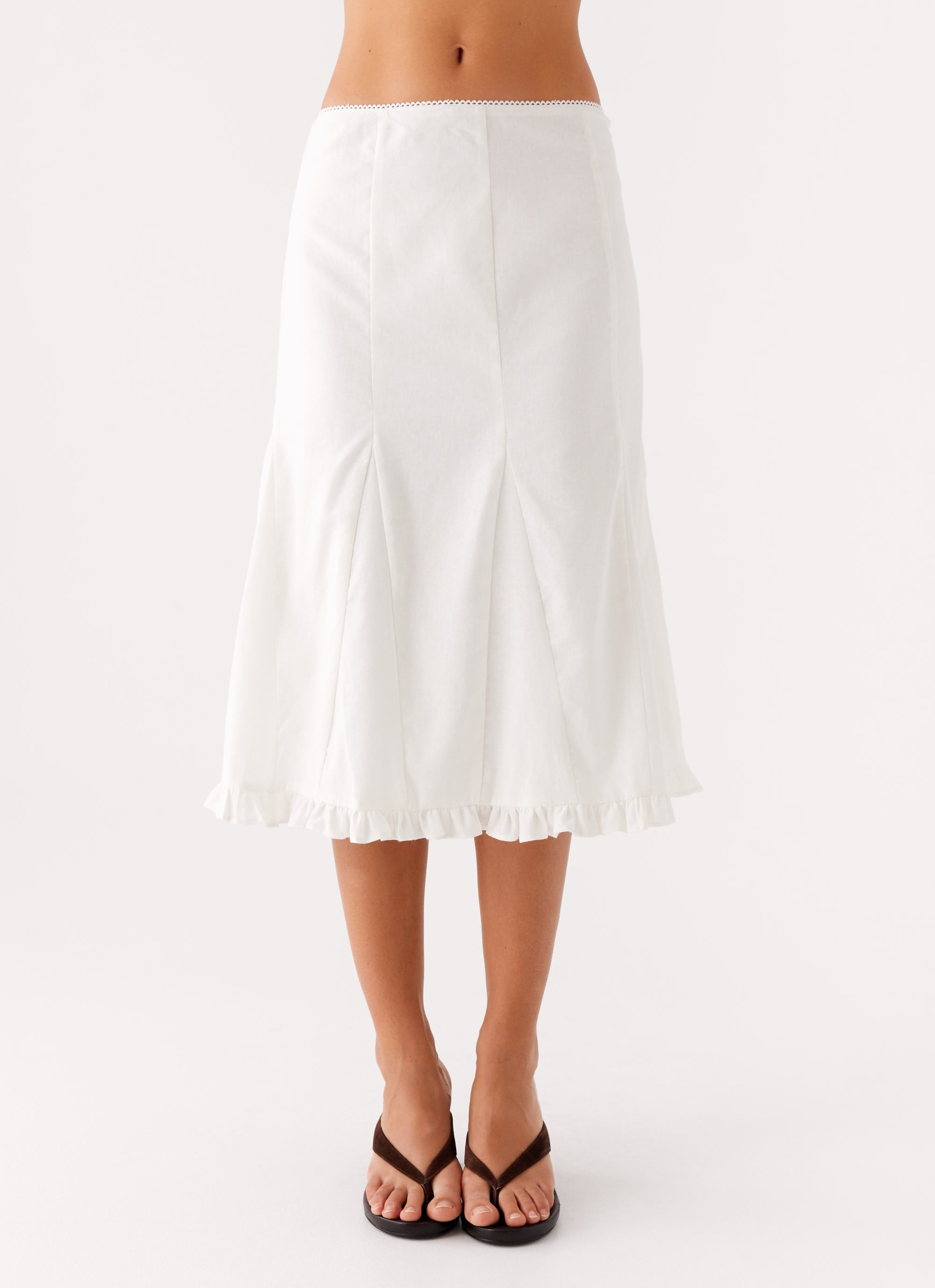 Alec Midi Skirt - White
